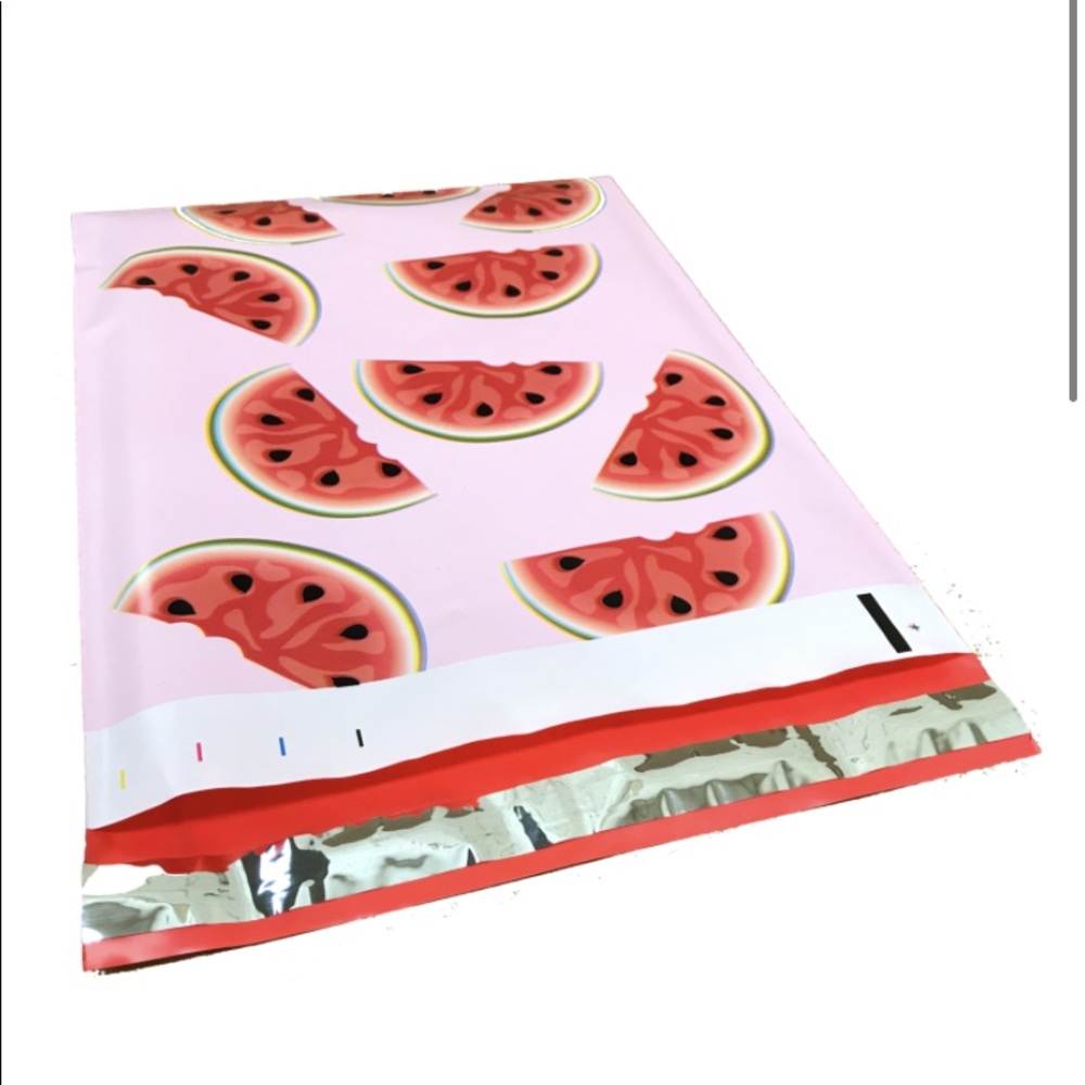 15 WATERMELON poly bags 10 x 13 - pink with red liner - Picture 3 of 4